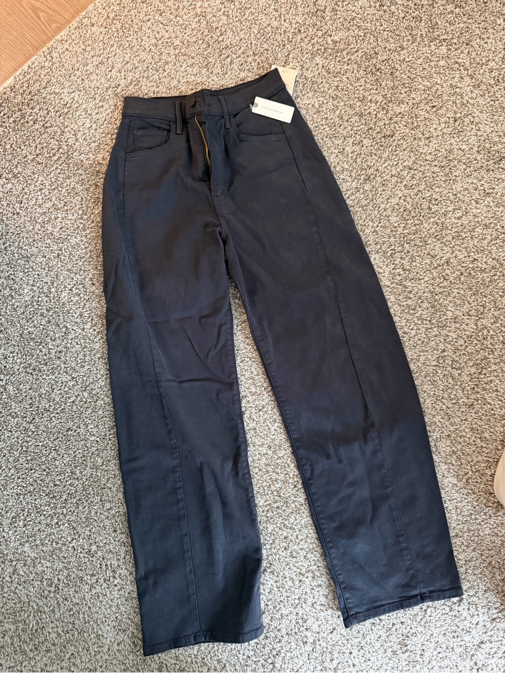 MOTHER High-Rise Wide Leg Black Pants